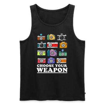 Kamera Geschenk Fotografie Fotograf - Männer Premium Bio Tank Top - Schwarz - Vorne - AI Model Male 178 light (178cm)
