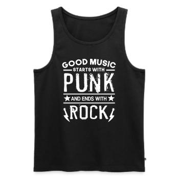 punk punk rocker punk rock - Débardeur bio Premium Homme - noir - Devant - AI Model Male 178 light (178cm)
