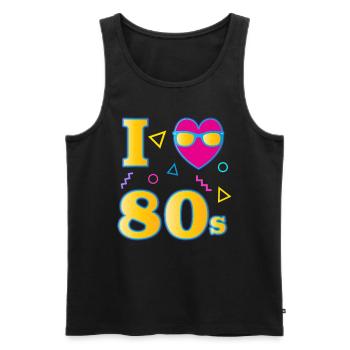 I love 80s - 80s - Men's Premium Organic Tank Top - black - Front - Michal (187cm)