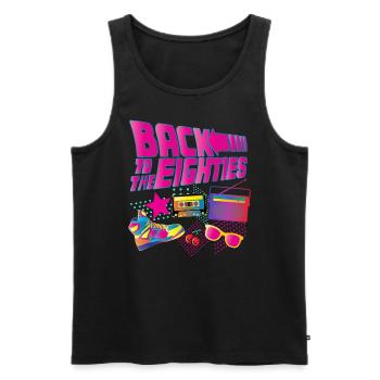 80s costume party gift 80s - Men's Premium Organic Tank Top - black - Front - AI Model Male 178 light (178cm)