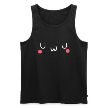 U w U - Sourire Anime Japon - Débardeur bio Premium Homme - noir - Devant - Michal (187cm)