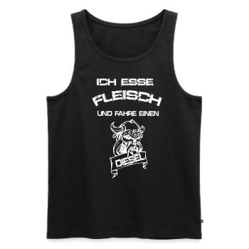 Fleisch Fleischesser Diesel Autofahrer Spruch - Männer Premium Bio Tank Top - Schwarz - Vorne - AI Model Male 178 light (178cm)