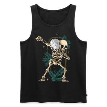Halloween Padel Dabbing Skeleton Padel Racket - Men's Premium Organic Tank Top - black - Front - AI Model Male 178 light (178cm)