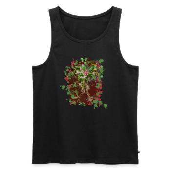 Terrarium | Jardin de bouteilles - Débardeur bio Premium Homme - noir - Devant - AI Model Male 178 light (178cm)