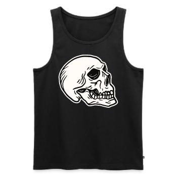Skull Skeleton Skull Horror Cadeau d’Halloween - Débardeur bio Premium Homme - noir - Devant - AI Model Male 178 light (178cm)