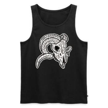 Skull Skeleton Skull Horror Cadeau d’Halloween - Débardeur bio Premium Homme - noir - Devant - AI Model Male 178 light (178cm)