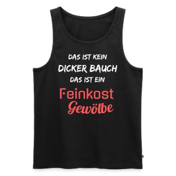 Kein dicker Bauch, ein Feinkost Gewölbe! Spruch - Männer Premium Bio Tank Top - Schwarz - Vorne - Michal (187cm)