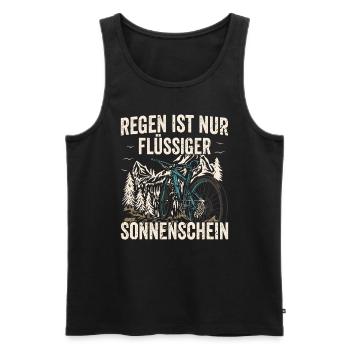 Regen ist nur flüssiger Sonnenschein - Männer Premium Bio Tank Top - Schwarz - Vorne - Michal (187cm)