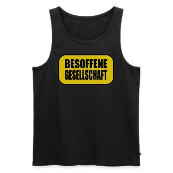 Besoffene Gesellschaft Warnschild Warnung lustig - Männer Premium Bio Tank Top - Schwarz - Vorne - Michal (187cm)