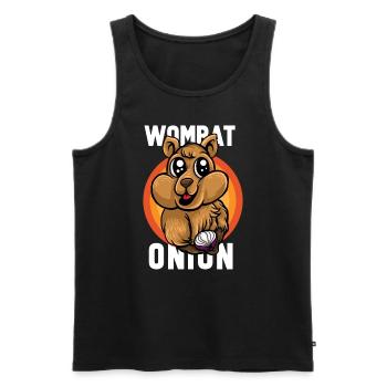 Wombat Oignon - Wombat-Zwiebel - Débardeur bio Premium Homme - noir - Devant - Michal (187cm)