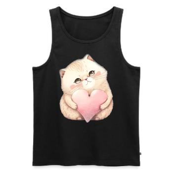 Mignon bébé chat maman enfants T-shirt - Débardeur bio Premium Homme - noir - Devant - Michal (187cm)