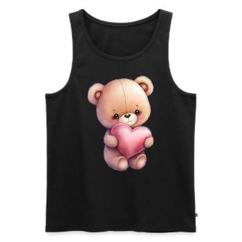 Teddy Bear Cuddly Toy Toy Sleep T-shirt - Men's Premium Organic Tank Top - black - Front - AI Model Male 178 light (178cm)