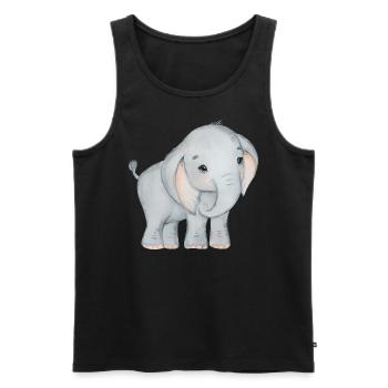 Elephant Family Mama Baby T-Shirt - Men's Premium Organic Tank Top - black - Front - Michal (187cm)