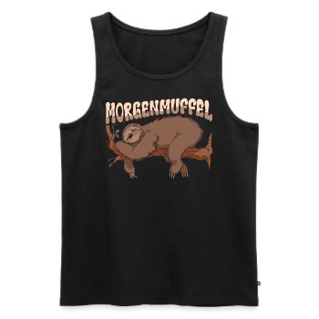 Morgenmuffel - Männer Premium Bio Tank Top - Schwarz - Vorne - AI Model Male 178 light (178cm)