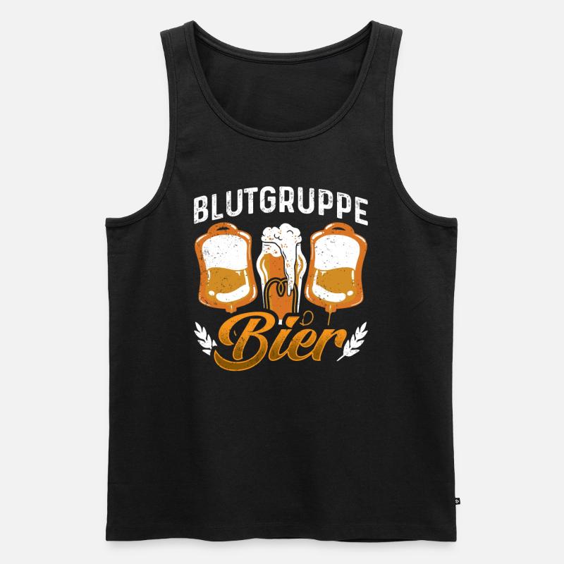Drinking - Blutgruppe Bier - Männer Premium Bio Tank Top - Schwarz