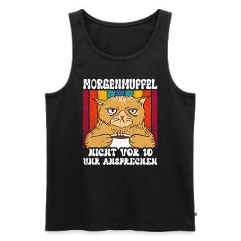Morgenmuffel - nicht vor 10 uhr ansprechen - Männer Premium Bio Tank Top - Schwarz - Vorne - Michal (187cm)