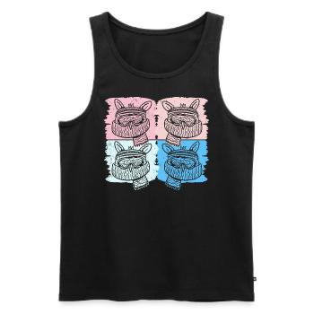 Congélation - Owl Froze Retro - Débardeur bio Premium Homme - noir - Devant - AI Model Male 178 light (178cm)
