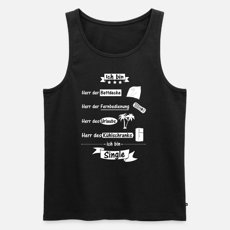 Ich bin Single - Männer Premium Bio Tank Top - Schwarz