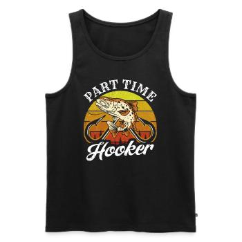 Part Time Fisher - Men's Premium Organic Tank Top - black - Front - AI Model Male 178 light (178cm)
