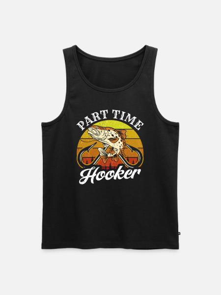 Part Time Fisher - Männer Premium Bio Tank Top - Schwarz