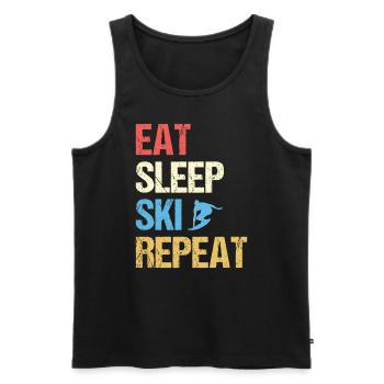 Eat Sleep Ski Repeat - Men's Premium Organic Tank Top - black - Front - AI Model Male 178 light (178cm)