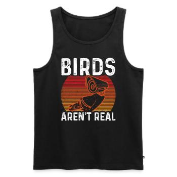 Birds Are Not Real - Men's Premium Organic Tank Top - black - Front - AI Model Male 178 light (178cm)