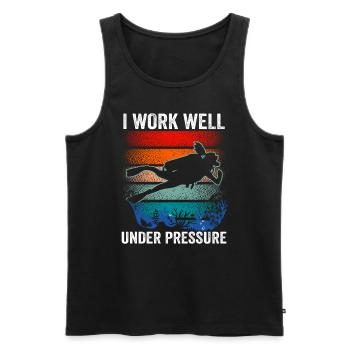 I Work well Under Pressure - Men's Premium Organic Tank Top - black - Front - AI Model Male 178 light (178cm)