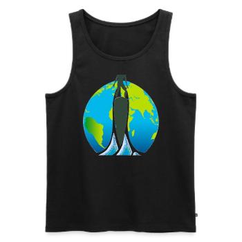 Surf the world - Männer Premium Bio Tank Top - Schwarz - Vorne - Michal (187cm)