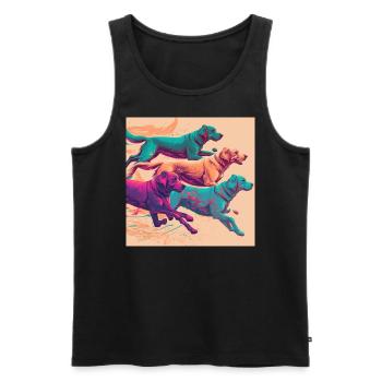 Bunte Hunde - Hunde Gruppe - Männer Premium Bio Tank Top - Schwarz - Vorne - Michal (187cm)