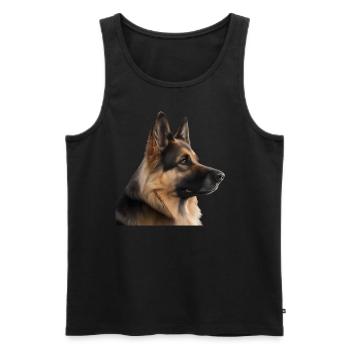 Beautiful dog - Men's Premium Organic Tank Top - black - Front - AI Model Male 178 light (178cm)
