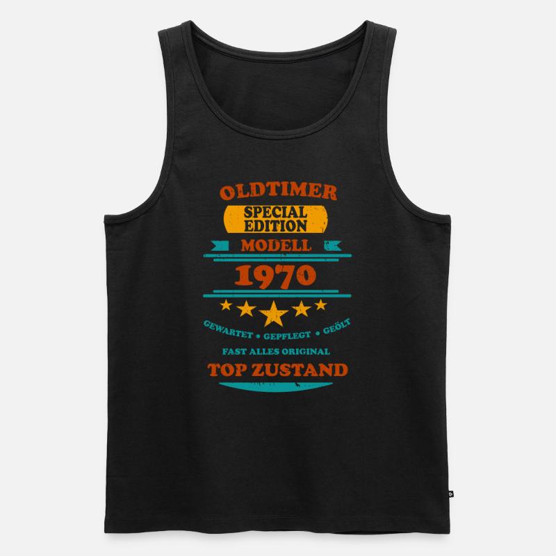 Oldtimer Retro 1970 - Männer Premium Bio Tank Top - Schwarz