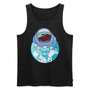 Astronaute Il n’y a pas de planète b Rétro - Débardeur bio Premium Homme - noir - Devant - AI Model Male 178 light (178cm)