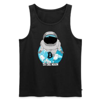 Bitcoin Vers la lune - Débardeur bio Premium Homme - noir - Devant - AI Model Male 178 light (178cm)