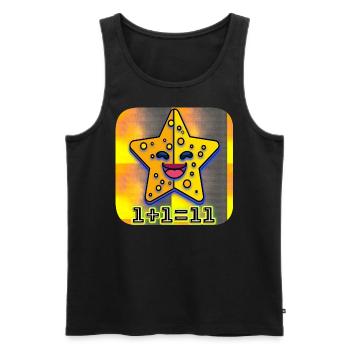 1+1=11 | Stern - Männer Premium Bio Tank Top - Schwarz - Vorne - AI Model Male 178 light (178cm)