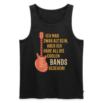 Ich Habe All Die Coolen Bands Gesehen! (PNG / 3C) - Männer Premium Bio Tank Top - Schwarz - Vorne - Michal (187cm)
