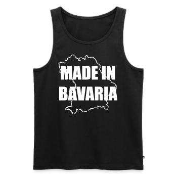 Made in Bayern lustiger bayrischer Spruch - Männer Premium Bio Tank Top - Schwarz - Vorne - Michal (187cm)