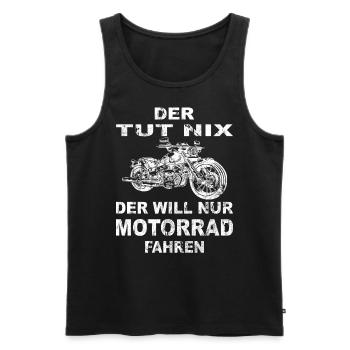 Motorrad Helm - Der tut nix - Männer Premium Bio Tank Top - Schwarz - Vorne - Michal (187cm)