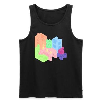 Modern city - future this way - Men's Premium Organic Tank Top - black - Front - AI Model Male 178 light (178cm)