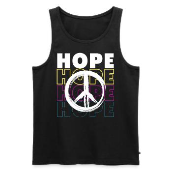 Friendenszeichen - Männer Premium Bio Tank Top - Schwarz - Vorne - Michal (187cm)