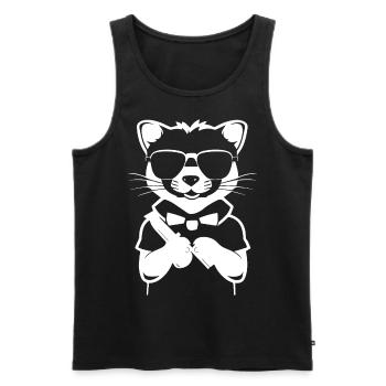 Frettchen mit Sonnenbrille Coole Frettchen - Männer Premium Bio Tank Top - Schwarz - Vorne - Michal (187cm)
