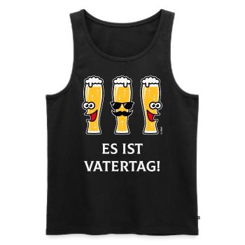 Es Ist Vatertag! (3 Biergläser / Bier / 4C) - Männer Premium Bio Tank Top - Schwarz - Vorne - Michal (187cm)