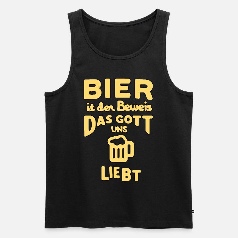 Bier ist der Beweis... - Männer Premium Bio Tank Top - Schwarz