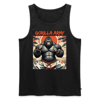 Gorilla Army - Männer Premium Bio Tank Top - Schwarz - Vorne - AI Model Male 178 light (178cm)