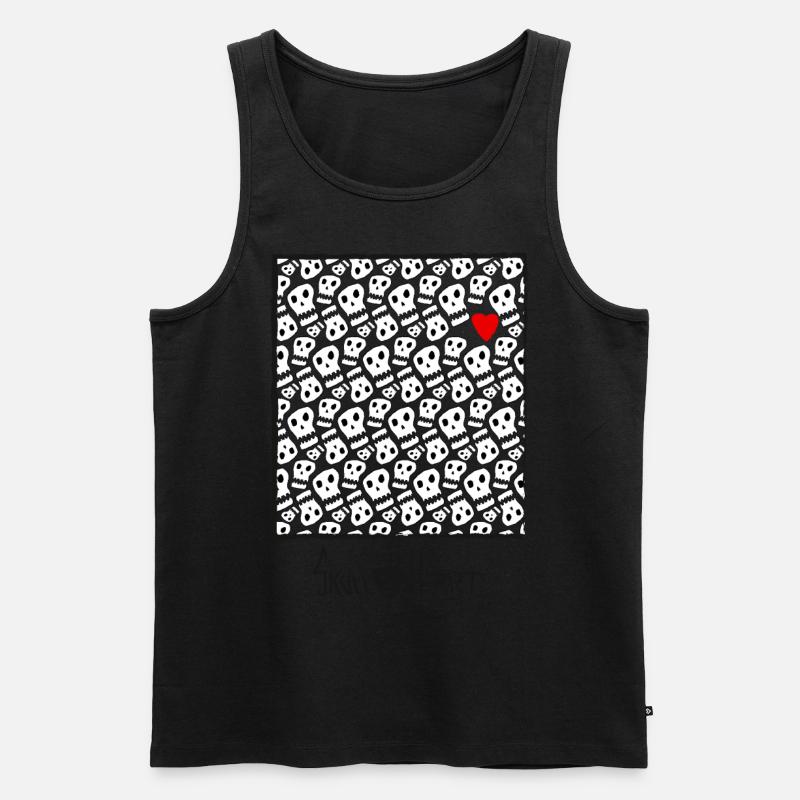 Skull Pattern SkullHeart - Männer Premium Bio Tank Top - undefined