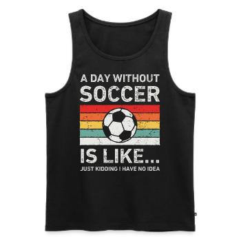 Lustig Retro Ein Tag ohne Fußball - Männer Premium Bio Tank Top - Schwarz - Vorne - AI Model Male 178 light (178cm)