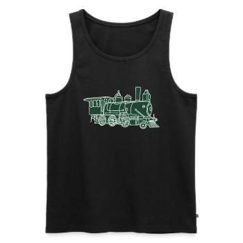 Eisenbahn - Dampflok - Männer Premium Bio Tank Top - Schwarz - Vorne - Michal (187cm)