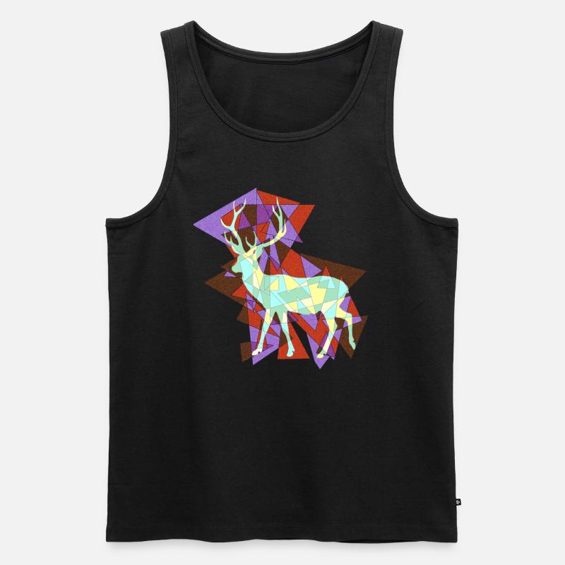 Hirsch - Abstrakt - Männer Premium Bio Tank Top - Schwarz