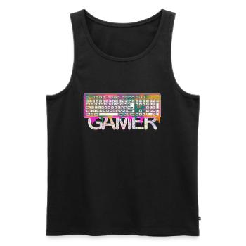 Gamer - Männer Premium Bio Tank Top - Schwarz - Vorne - Michal (187cm)