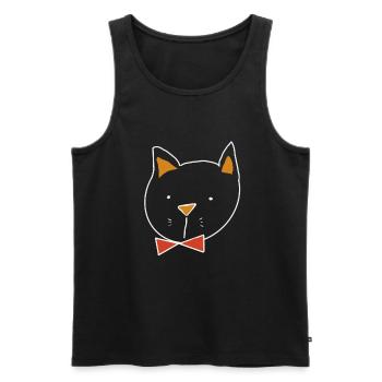 Süße Katze mit Fliege - Männer Premium Bio Tank Top - Schwarz - Vorne - AI Model Male 178 light (178cm)