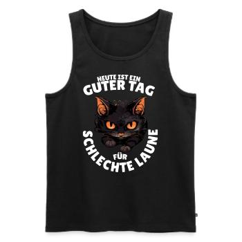 Schlechte Katzen Laune - Männer Premium Bio Tank Top - Schwarz - Vorne - AI Model Male 178 light (178cm)